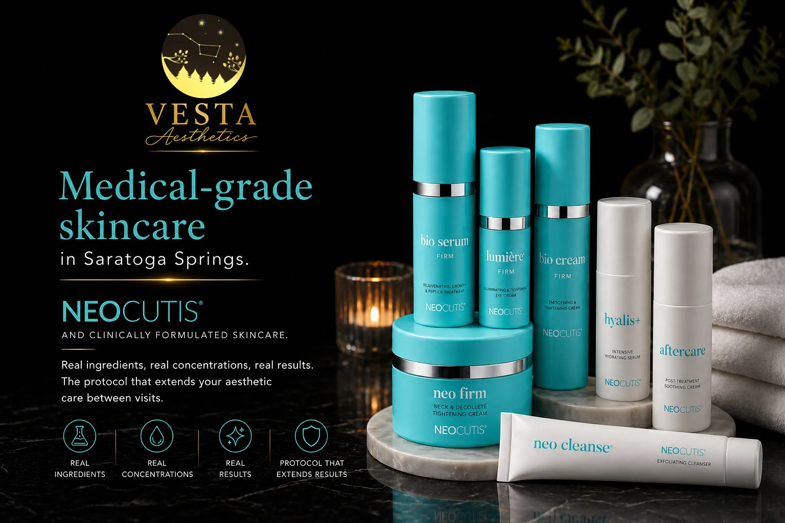 Medical-Grade Skincare in Saratoga Springs, Utah, NEOCUTIS, retinoids, growth factors, and provider-curated routines at Vesta Aesthetics