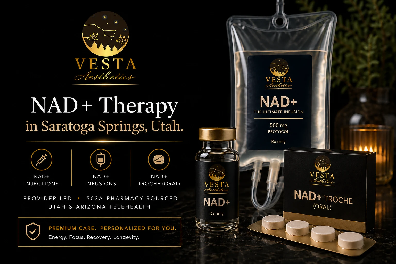 NAD plus IV therapy NAD injections subcutaneous intramuscular telehealth Utah Arizona